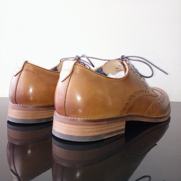 Johnston & Murphy Men's Haywood Wingtip Oxford in Nice Tan FG Leather - Picture 8 of 14